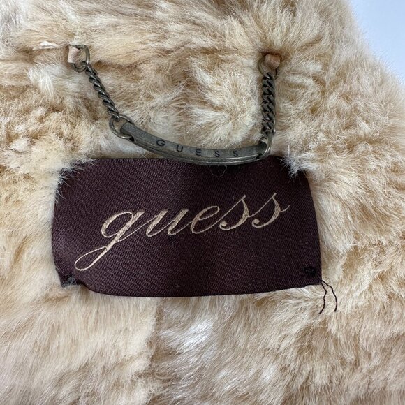 Vintage Y2K 90s Guess Faux Suede & Sherpa Penny Lane Long Coat Size XS - Picture 13 of 16